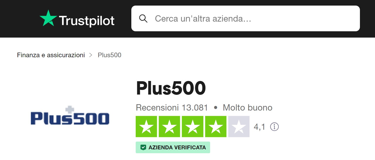 Plus500 TrustPilot recensioni